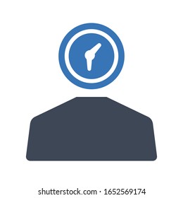 Business time planning flat vector icon