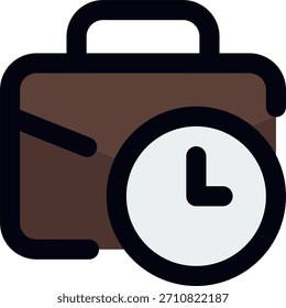 Diseño de Vector de tiempo de negocios en estilo moderno, concepto de cronometraje de productividad y horario de trabajo, ilustración de gestión corporativa. Icono de línea llena