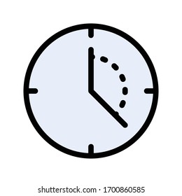 business time vector flat color icon 