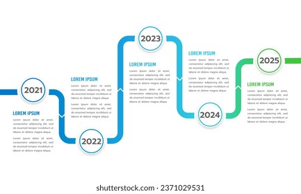 Business timeline 5 years. Infographic design template for business. Milestone, Anniversary, Planning, and Roadmap. Vector illustration.