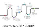 Business Timeline 7 Annual Business Milestones. Infographic roadmap design template. Business Presentation, Planning and Project. Vector Illustration.