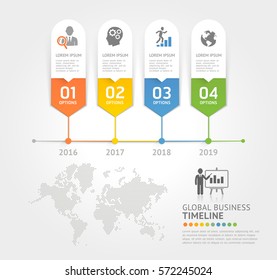 Business timeline elements template. Vector illustrations. Can be used for workflow layout, banner, diagram, number options, web design, infographic template.