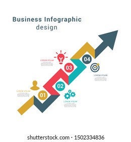 Business timeline info graphics template with 4 options