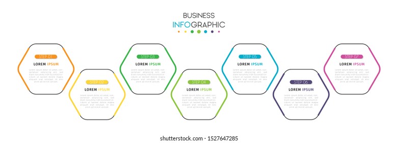Business timeline infographic design element with steps, options, or numbers for workflow layout, annual, web design. Vector Illustration