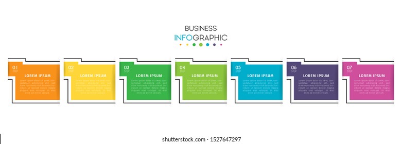 Business timeline infographic design element with steps, options, or numbers for workflow layout, annual, web design. Vector Illustration