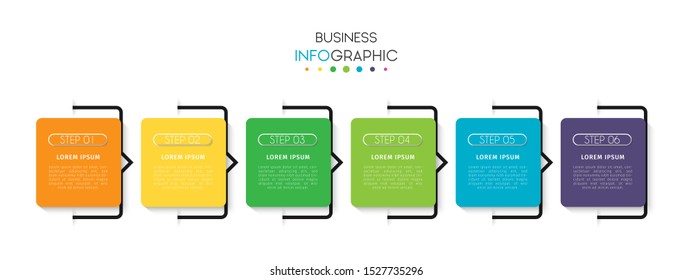 Business timeline infographic design element with steps, options, or numbers for workflow layout, annual, web design. Vector Illustration