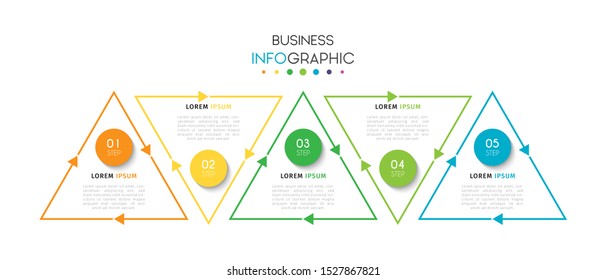 Business timeline infographic design element with steps, options, or numbers for workflow layout, annual, web design. Vector Illustration