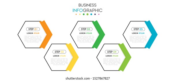 Business timeline infographic design element with steps, options, or numbers for workflow layout, annual, web design. Vector Illustration
