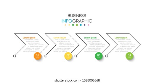 Business timeline infographic design element with steps, options, or numbers for workflow layout, annual, web design. Vector Illustration