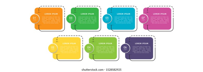 Business timeline infographic design element with steps, options, or numbers for workflow layout, annual, web design. Vector Illustration