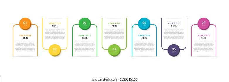 Business timeline infographic design element with steps, options, or numbers for workflow layout, annual, web design. Vector Illustration