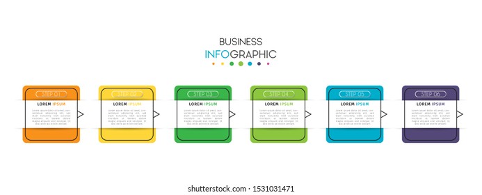 Business timeline infographic design element with steps, options, or numbers for workflow layout, annual, web design. Vector Illustration