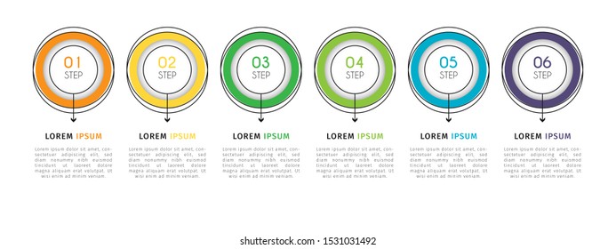 Business timeline infographic design element with steps, options, or numbers for workflow layout, annual, web design. Vector Illustration