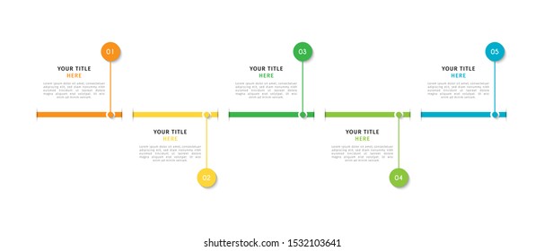 Business timeline infographic design element with steps, options, or numbers for workflow layout, annual, web design. Vector Illustration