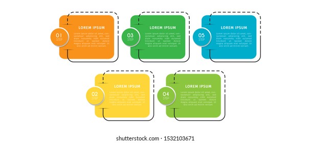 Business timeline infographic design element with steps, options, or numbers for workflow layout, annual, web design. Vector Illustration