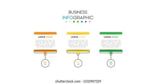 Business timeline infographic design element with steps, options, or numbers for workflow layout, annual, web design. Vector Illustration