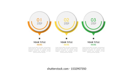 Business timeline infographic design element with steps, options, or numbers for workflow layout, annual, web design. Vector Illustration