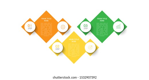 Business timeline infographic design element with steps, options, or numbers for workflow layout, annual, web design. Vector Illustration