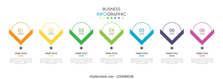 Business timeline infographic design element with steps, options, or numbers for workflow layout, annual, web design. Vector Illustration