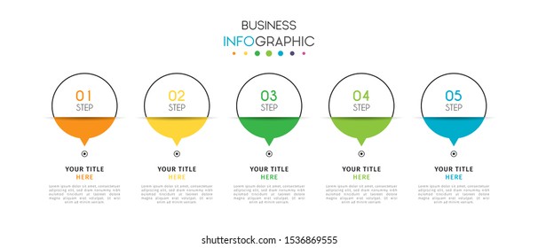 Business timeline infographic design element with steps, options, or numbers for workflow layout, annual, web design. Vector Illustration