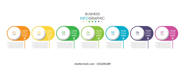 Business timeline infographic design element with steps, options, or numbers for workflow layout, annual, web design. Vector Illustration