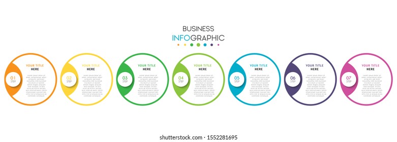 Business timeline infographic design element with steps, options, or numbers for workflow layout, annual, web design. Vector Illustration