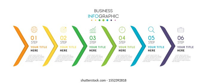 Business timeline infographic design element with steps, options, or numbers for workflow layout, annual, web design. Vector Illustration