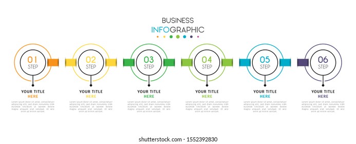Business timeline infographic design element with steps, options, or numbers for workflow layout, annual, web design. Vector Illustration