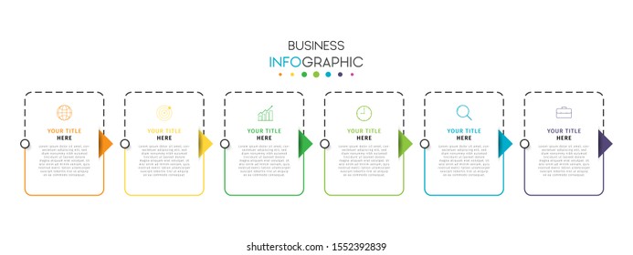 Business timeline infographic design element with steps, options, or numbers for workflow layout, annual, web design. Vector Illustration