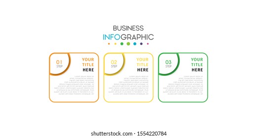 Business timeline infographic design element with steps, options, or numbers for workflow layout, annual, web design. Vector Illustration