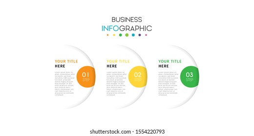Business timeline infographic design element with steps, options, or numbers for workflow layout, annual, web design. Vector Illustration