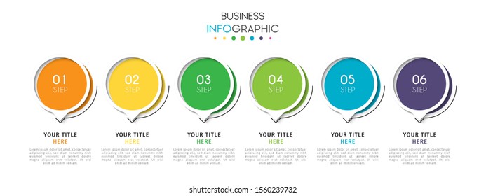 Business timeline infographic design element with steps, options, or numbers for workflow layout, annual, web design. Vector Illustration