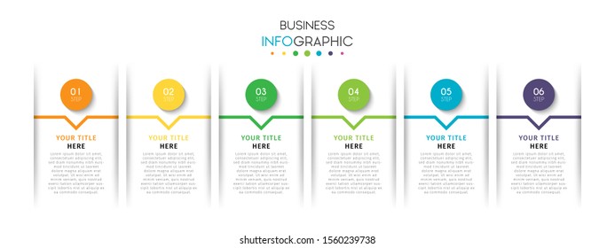 Business timeline infographic design element with steps, options, or numbers for workflow layout, annual, web design. Vector Illustration