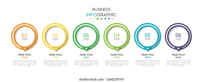 Business timeline infographic design element with steps, options, or numbers for workflow layout, annual, web design. Vector Illustration