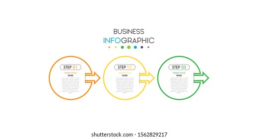 Business timeline infographic design element with steps, options, or numbers for workflow layout, annual, web design. Vector Illustration