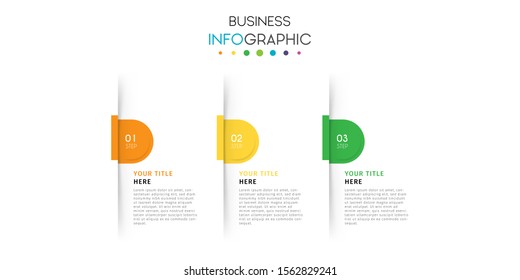 Business timeline infographic design element with steps, options, or numbers for workflow layout, annual, web design. Vector Illustration