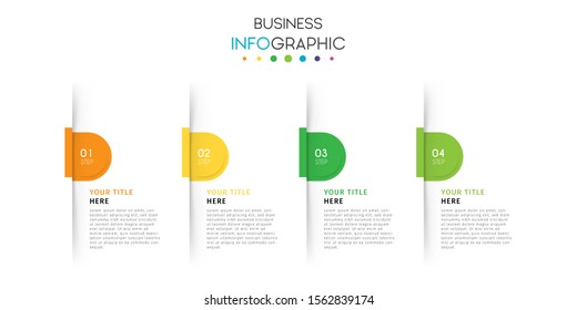 Business timeline infographic design element with steps, options, or numbers for workflow layout, annual, web design. Vector Illustration