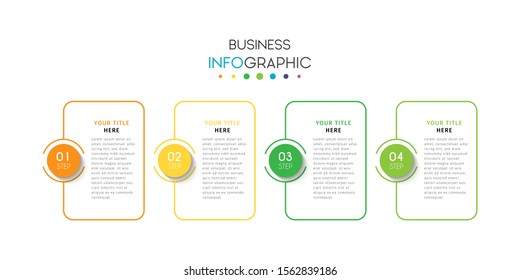 Business timeline infographic design element with steps, options, or numbers for workflow layout, annual, web design. Vector Illustration