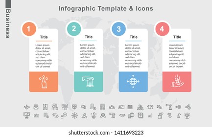 Business Timeline Infographic and Icons vector Illustration
