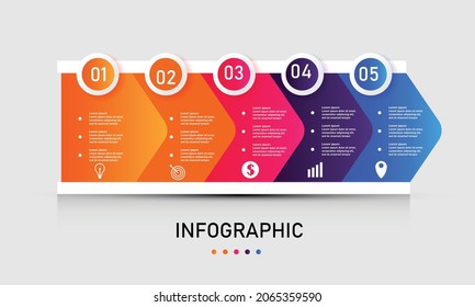 Business timeline infographic for presentation to succeed the project