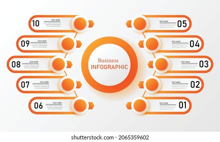 Business timeline infographic for presentation to succeed the project
