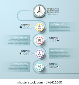 Business timeline infographic template. Vector illustration. can be used for workflow layout, banner, diagram, number options, web design.