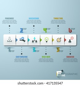 Business timeline infographic template. Vector illustration. can be used for workflow layout, banner, diagram, number options, web design.
