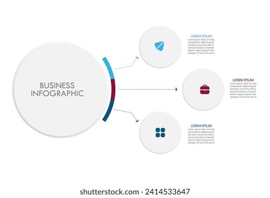 Business timeline infographic vector 3 stage