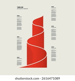 Business timeline infographic vector template with vertical design. Project steps presentation or report. Minimal design illustration.