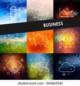 business timeline infographics with blurred background