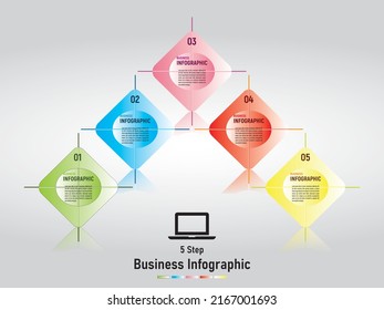 Business or Timeline infographics design vector and marketing icons can be used for workflow layout, diagram, annual report, web design. Business concept with 5 options, steps or processes.