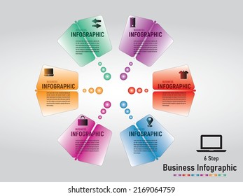 Business or Timeline infographics design vector and marketing icons can be used for workflow layout, diagram, annual report, web design. Business concept with 6 options, steps or processes.