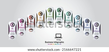 Business or Timeline infographics design vector and marketing icons can be used for workflow layout, diagram, annual report, web design. Business concept with 10 options, steps or processes.