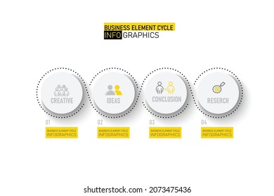 Business timeline info-graphics on Circle Chart Timeline Minimal on white background
